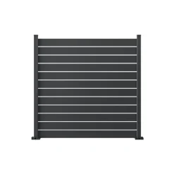 Lame de clôture pour pose ajourée en aluminium anthracite Neva Klikstrom, L.179,8cm x H.13,5 cm x Ep.2,1 cm