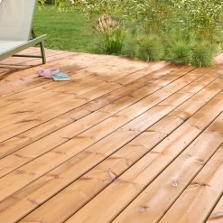 Lame de terrasse bois marron L.360 x l.14,5 cm Ep.2,5 cm Klikstrom Akio