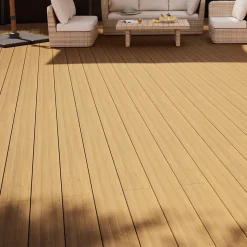 Lame de terrasse bois marron L.360 x l.19,4 cm Ep.3,4 cm Klikstrom Kemi