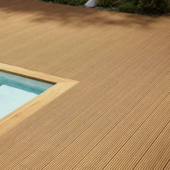 Lame de terrasse bois marron L.360 x l.19,4 cm Ep.3,4 cm Klikstrom Kemi