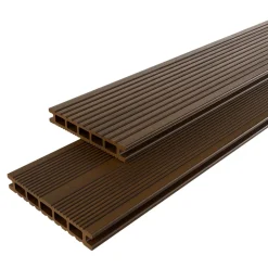 Lame de terrasse composite chocolat Neva Klikstrom L. 220 cm x l. 14,5 cm