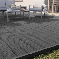 Lame de terrasse composite gris Neva Premium Klikstom L.220 x l.14,5 cm