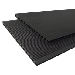 Lame de terrasse composite XXL gris foncé L.290 x l.29,9 cm, ép.2,1 cm