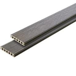 Lame de terrasse composite gris Good Home Hudson L.240 x l.12,7 cm