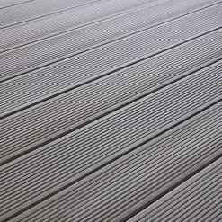Lame de terrasse composite gris Good Home Hudson L.240 x l.12,7 cm
