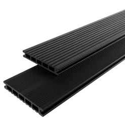 Lame de terrasse composite anthracite Neva Klikstrom L. 220 cm x l. 14,5 cm