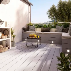 Lame de terrasse composite taupe Neva Klikstrom L. 220 cm x l. 14,5 cm