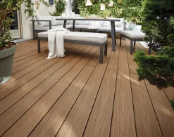 Lame de terrasse composite coloris teck Neva Premium Klikstrom L.220 x l.14,5 cm