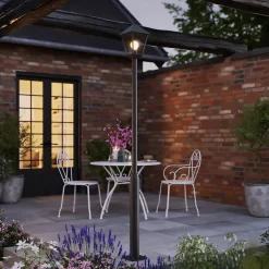 Lampadaire Docker E27 25W IP44 GoodHome noir