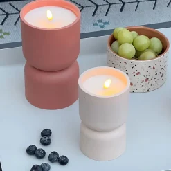 Lampe à poser bougie LED Lovere beige IP44 H.14cm Brilliant