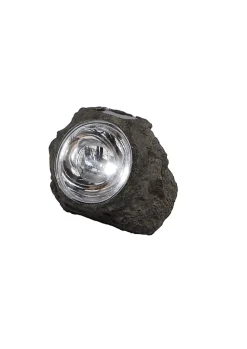Lampe à poser galet LED solaire gris IP44