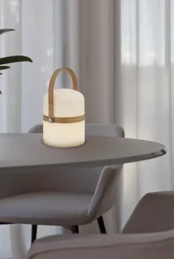 Lampe à poser LED intégrée sans fil mat blanc variable 2,5W IP44 l.14,5W H.26,5 cm