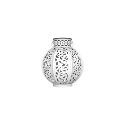 Lanterne solaire en métal ajouré à poser ou suspendre- Hauteur 25cm- Diamètre 15cm- 1 LED blanche- 10 Lumens- Eclairage extérieur