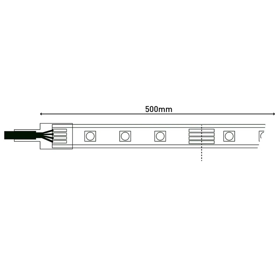 Le LED 'Stripe' outdoor 1000 cm, 36 watts, blanc chaud, avec changement de couleur, dimmable, télécommande et accessoires inclus