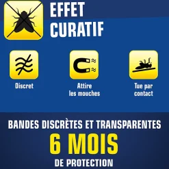 Lot 12 bandes adhésives transparentes anti-mouches Kapo Expert