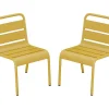 Lot de 2 chaises de jardin empilables pour enfants en métal - Jaune moutarde - POPAYAN de MYLIA