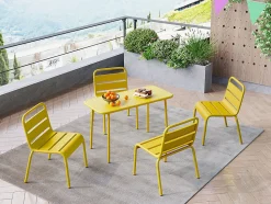 Lot de 2 chaises de jardin empilables pour enfants en métal - Jaune moutarde - POPAYAN de MYLIA