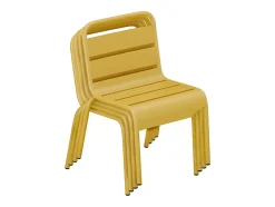 Lot de 2 chaises de jardin empilables pour enfants en métal - Jaune moutarde - POPAYAN de MYLIA