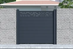 Lot de 2 clôtures aluminium 1,9m ADULA H.170cm gris