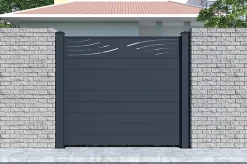 Lot de 3 clôtures aluminium 1,9m VELETA H.170cm gris