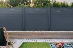 Lot de 2 clôtures aluminium 1,9m LIFE H.170cm gris
