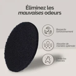 Lot de 5 filtres à charbon actif pour composteur, poubelle à compost - Rond - Linxor