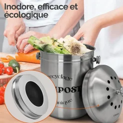 Lot de 5 filtres à charbon actif pour composteur, poubelle à compost - Rond - Linxor
