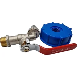 Lot de 1 Robinet en laiton pour cuve 1000 L et adaptateur de réservoir IBC 1/2"