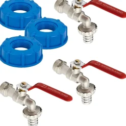 Lot de 3 Robinets en laiton pour cuve 1000 L et adaptateur de réservoir IBC 1/2"