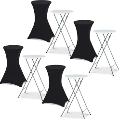 Lot de 4 tables hautes pliantes 105 CM et 4 housses noires