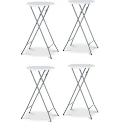 Lot de 4 tables hautes pliantes 105 CM et 4 housses noires