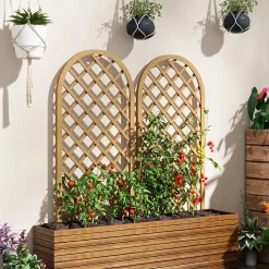 Lot de 2 treillis bois pour plantes grimpantes dim. 60L x 120H cm sapin pré-huilé
