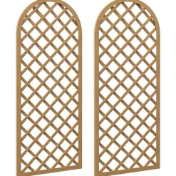 Lot de 2 treillis bois pour plantes grimpantes dim. 60L x 150H cm sapin pré-huilé