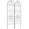 Lot de 2 treillis de jardin support pour plantes grimpantes métal noir