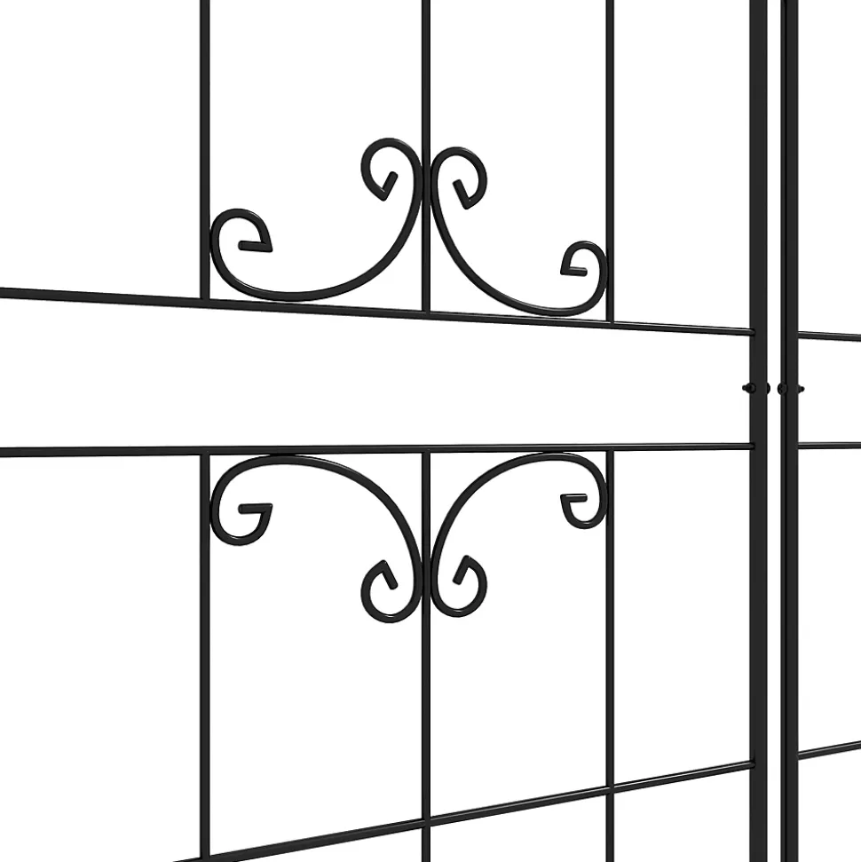 Lot de 2 treillis de jardin support pour plantes grimpantes métal noir
