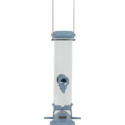 Mangeoire silo à graines, bleu, hauteur 44 cm pour oiseaux