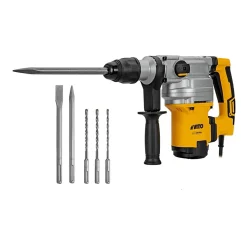 Marteau perforateur burineur 1050W SDS MAX 9 joules Burins et Forets inclus Mallette VITO