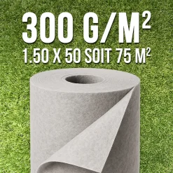Membrane de Geotextile 300grs 1.5Mx50M soit 75m2 MGS