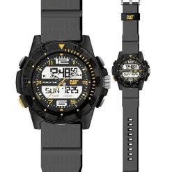 Montre Homme étanche Basecamp Diam47mm Boitier ABS Bracelet Silicone Noir & Jaune Robuste CAT