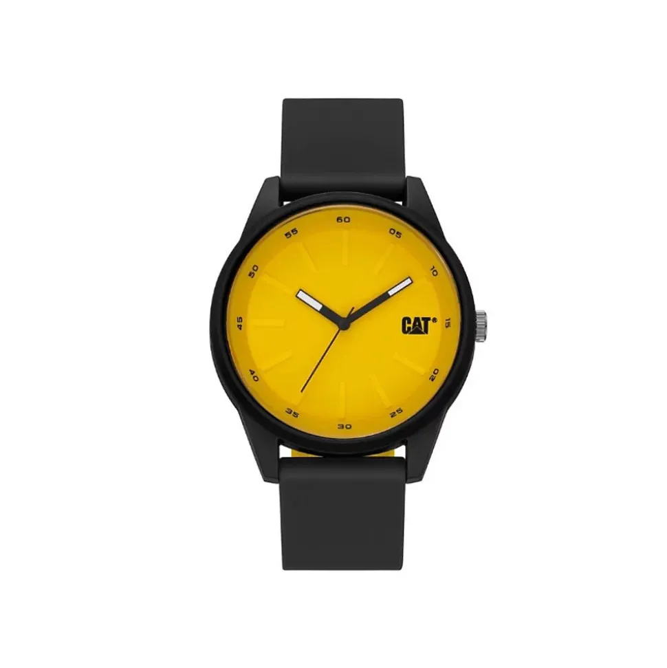 Montre Watch Insignia Diam 43 mm Noir/Jaune ABS Bracelet Silicone CAT
