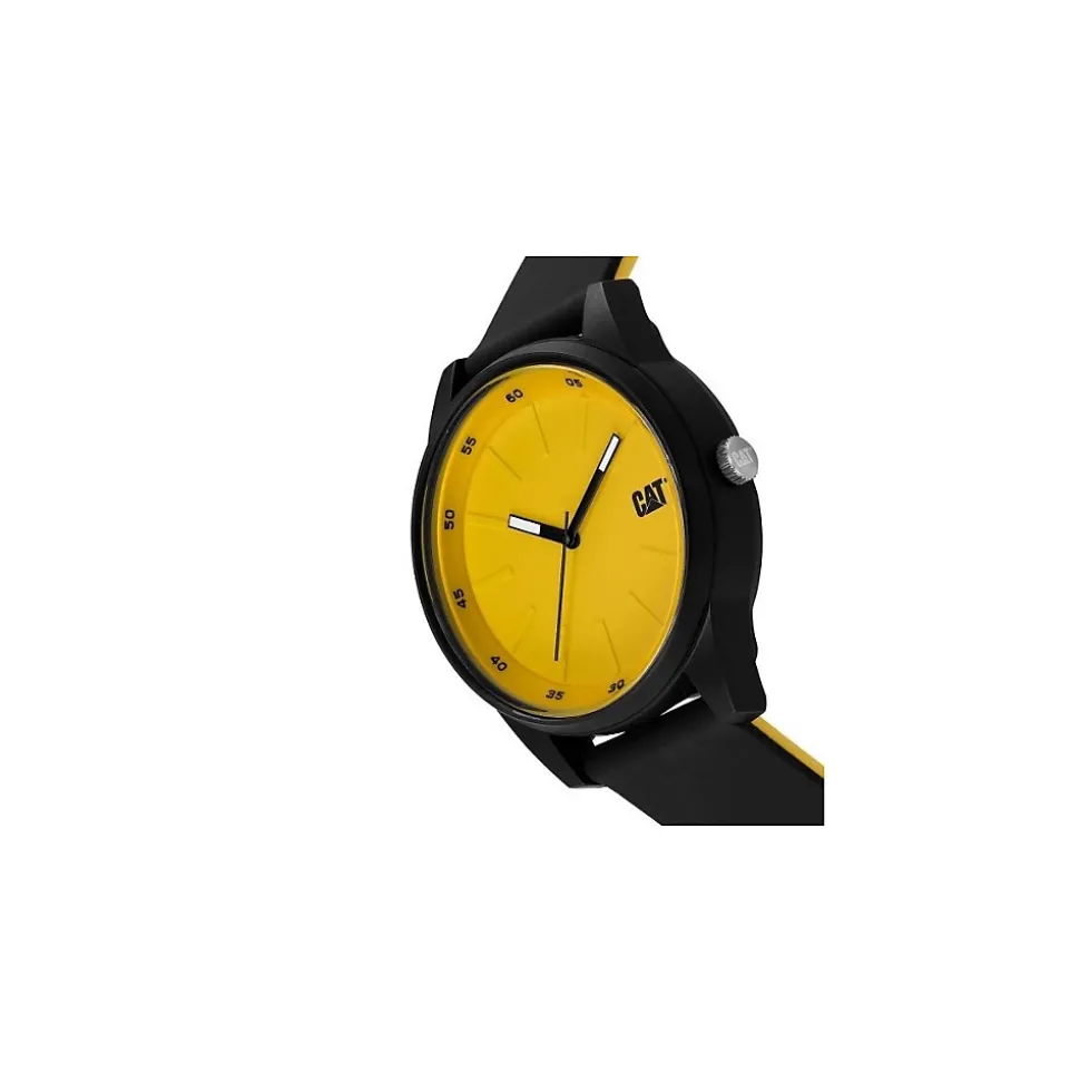 Montre Watch Insignia Diam 43 mm Noir/Jaune ABS Bracelet Silicone CAT