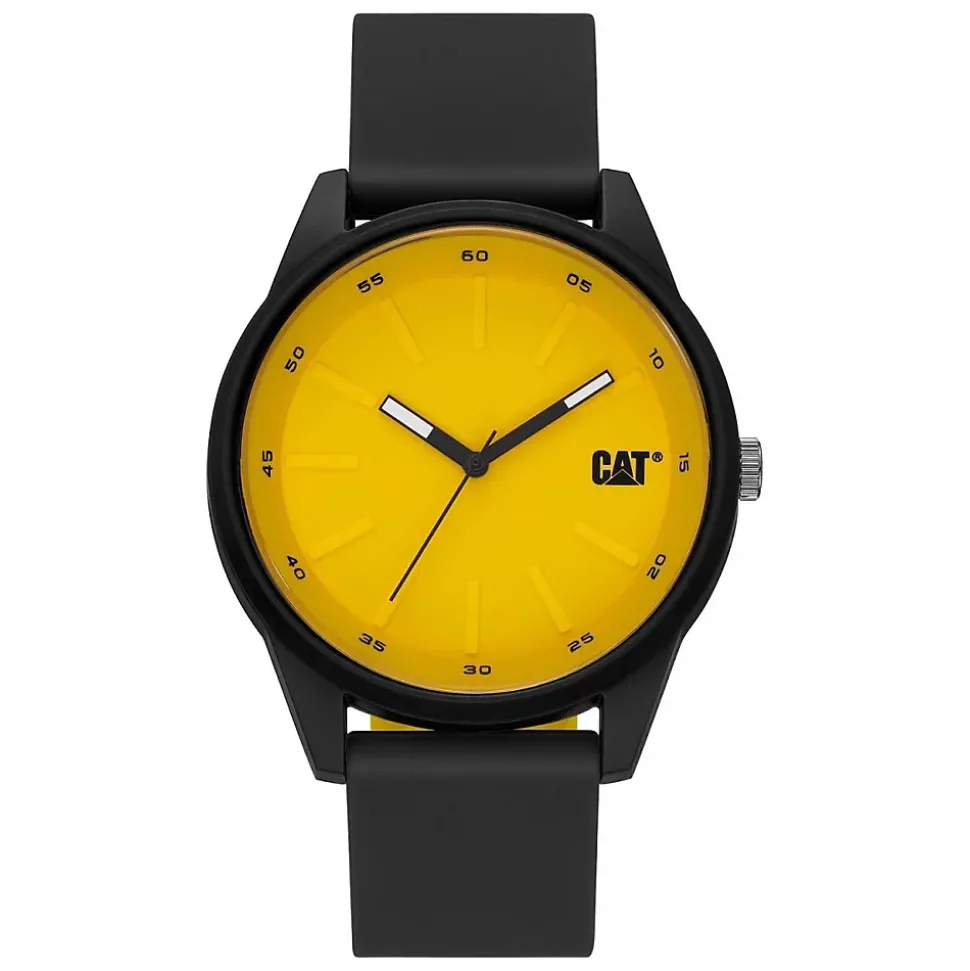 Montre Watch Insignia Diam 43 mm Noir/Jaune ABS Bracelet Silicone CAT