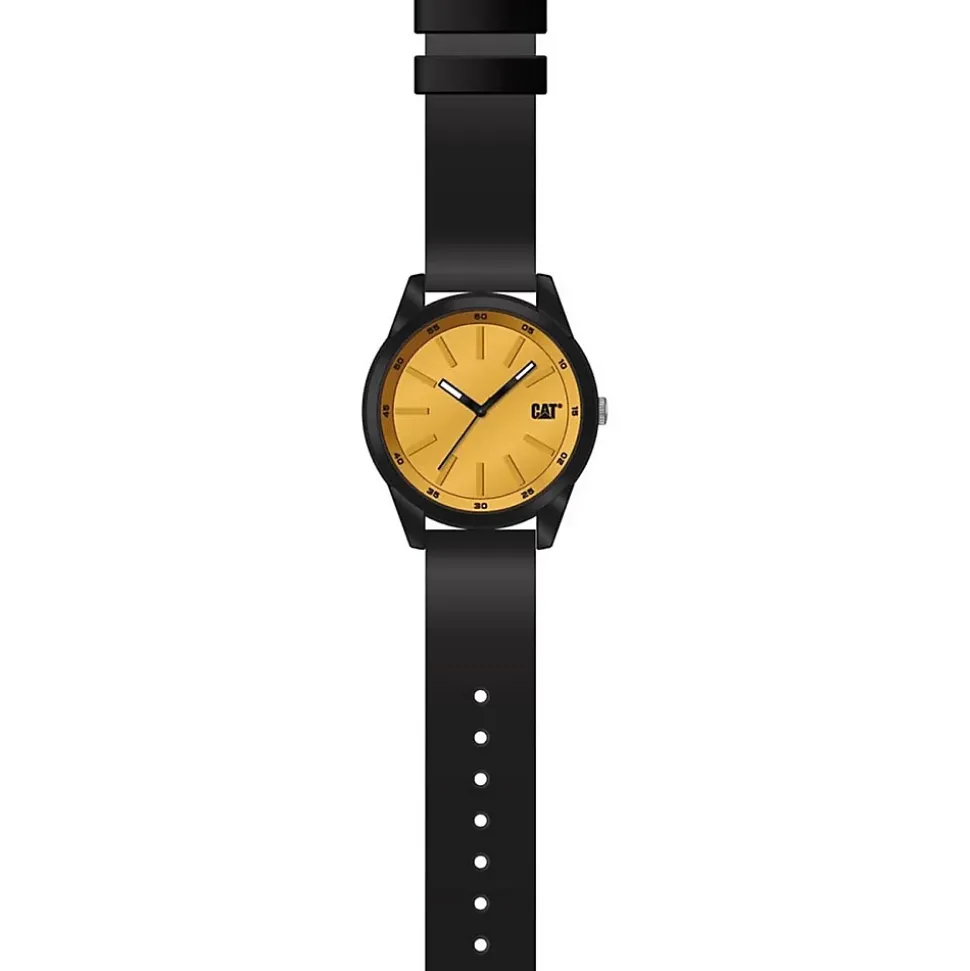 Montre Watch Insignia Diam 43 mm Noir/Jaune ABS Bracelet Silicone CAT