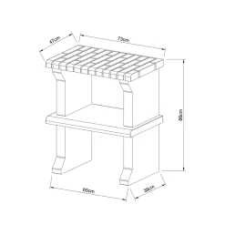 MOVELAR - Support latéral du module Luna pour Barbecue en Béton Préfabriqué (Gris, orange - 76 x 47 x 47 cm) - Usage Extérieur