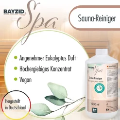 Nettoyant Sauna Végétalien Bayzid Spa 1 x 1l, Parfum Eucalyptus, Concentré Et Économique