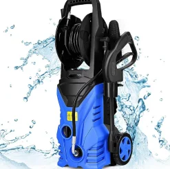 Nettoyeur Haute Pression 1400W, 140 Bar, 300 L/H, pour Voiture, Jardin, Terrasse, Bleu