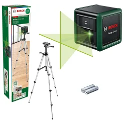 Niveau laser à lignes vertes Quigo Green Bosch haute Visibilité et Précision 0,6 mm/m avec trépied