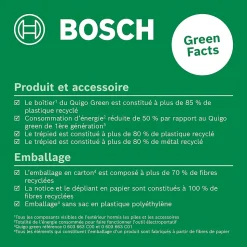 Niveau laser à lignes vertes Quigo Green Bosch haute Visibilité et Précision 0,6 mm/m avec trépied