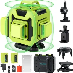 Niveau laser 4 x 360,2 batteries 2400 mA,4D 16 fils