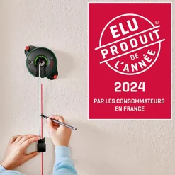 Niveau laser avec mètre ruban (2m) intégré Bosch Atino laser ligne 2,2 m, faisceau rouge, laser classe 2